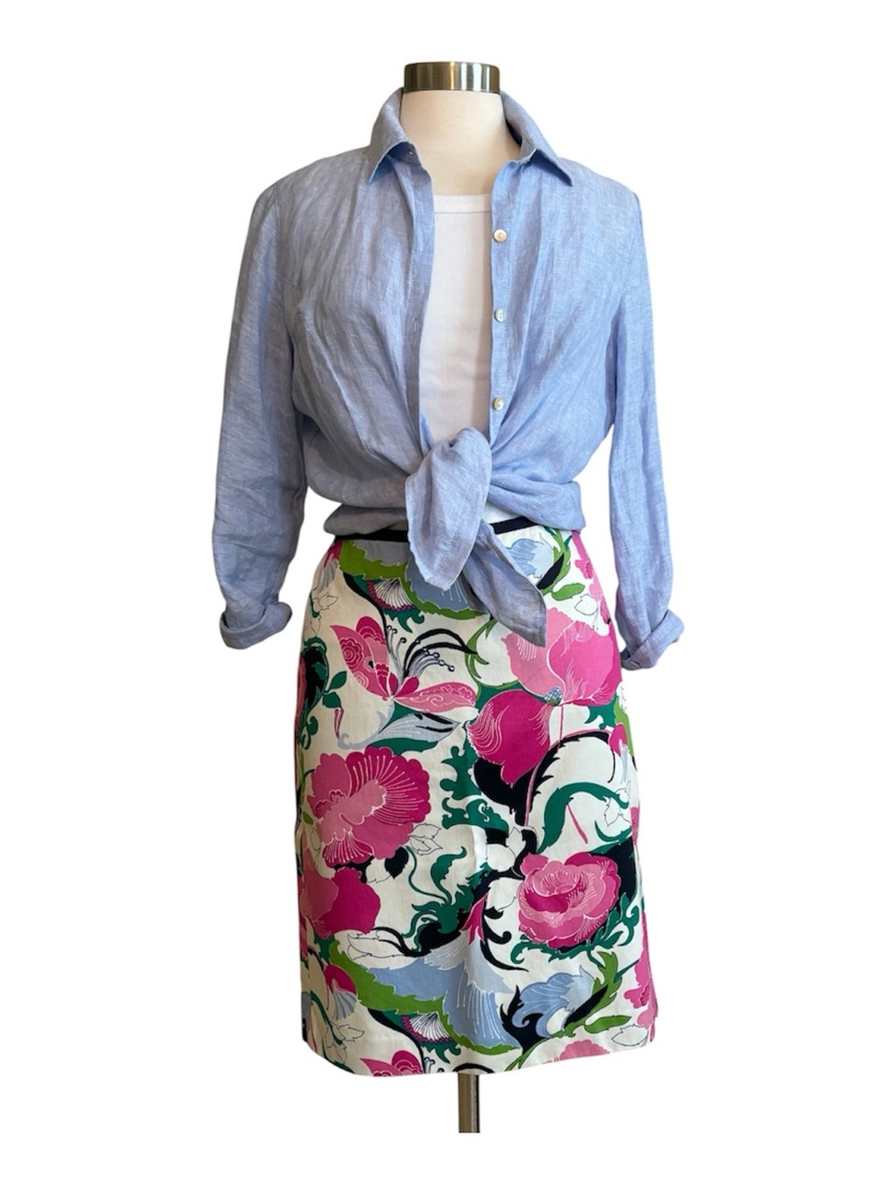 Talbots Bold Print Pencil Skirt